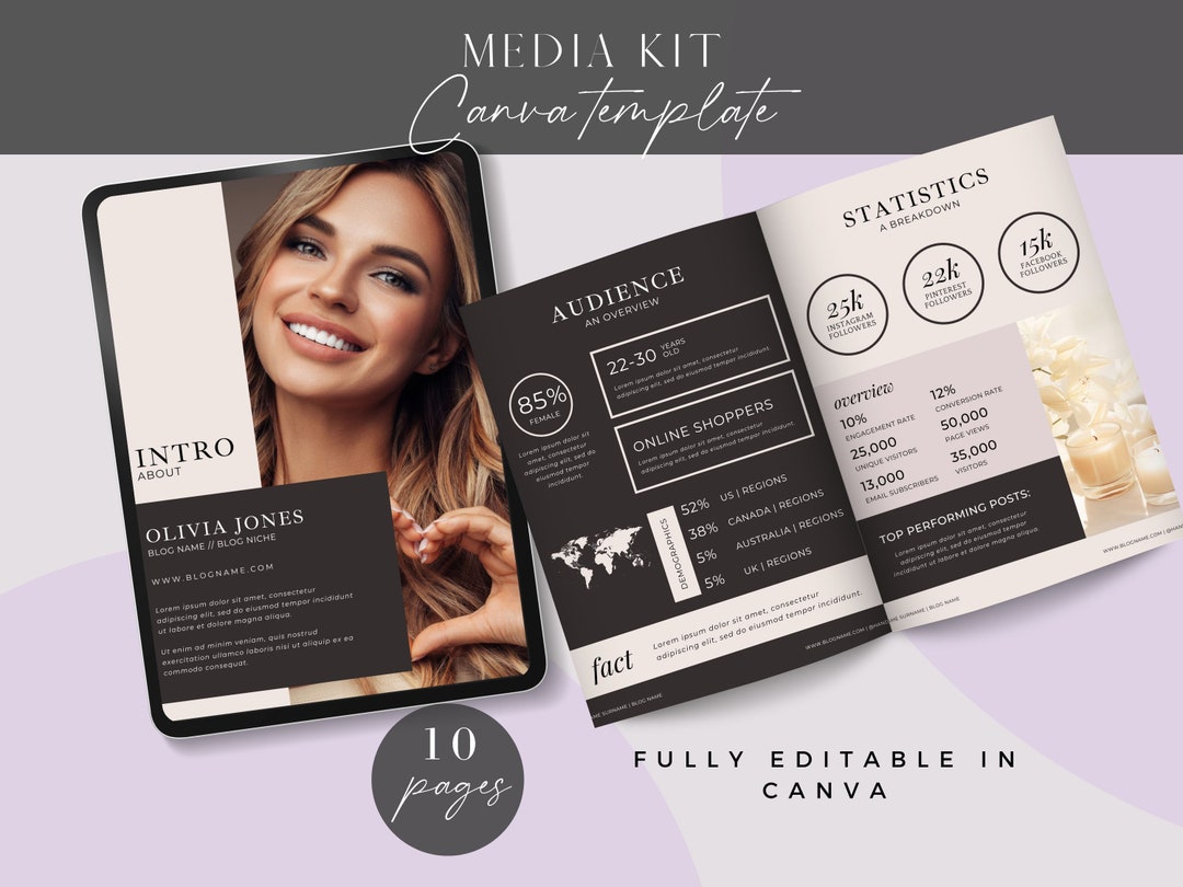 Media Kit Template Canva Template, Influencer Tiktok, Brand Deal ...