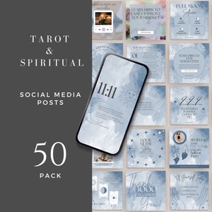 Spiritual Canva Instagram Template, Tarot Social media post, Mystical Moon Magic Canva Template, Crystal, Astrology, Zodiac, Energy Healer