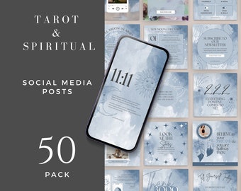 Spiritual Canva Instagram Template, Tarot Social media post, Mystical Moon Magic Canva Template, Crystal, Astrology, Zodiac, Energy Healer