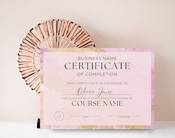 Abschlusszertifikat SOFORTIGER DOWNLOAD DIY Kurs Achievement Training Canva Vorlage, Zertifizierte Teilnahme Schönheit Wimpern Nägel Haare