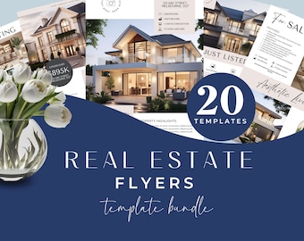 "Immobilien zu verkaufen Flyer, ""Flyer"" für Makler, Makramee Flyer, nur gelistet, Hausverkäufer, Hauskäufer, Canva Template Bundle, Auflistungs-Flyer."
