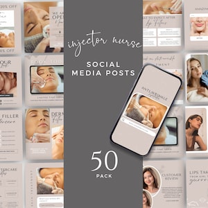 Nurse Injector Instagram Templates Nurse Injector Canva Templates Social media post IG Stories Pinterest digital bundle Aesthetics Filler