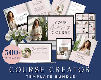 Course Creator Template Bundle, Course Creation, Course Creator Workbook Template Canva, Course Sales Page, Course Creator Planner, Toolkit