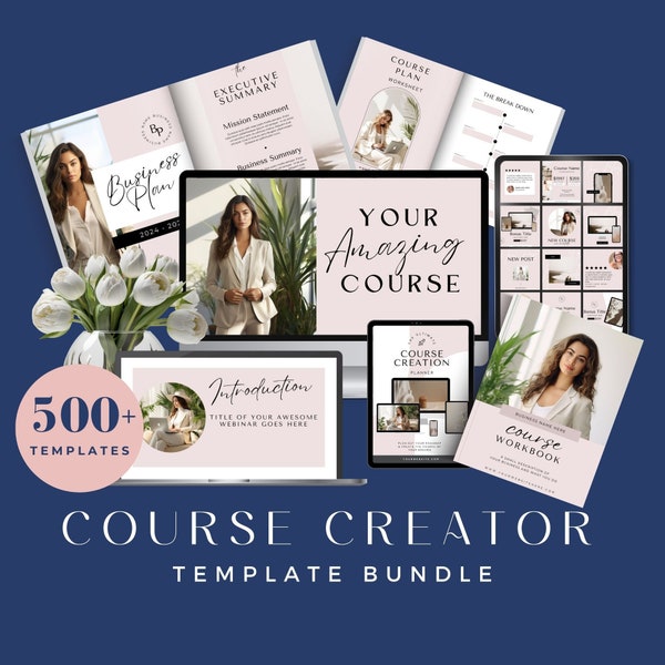 Course Creator Template Bundle, Course Creation, Course Creator Workbook Template Canva, Course Sales Page, Course Creator Planner, Toolkit