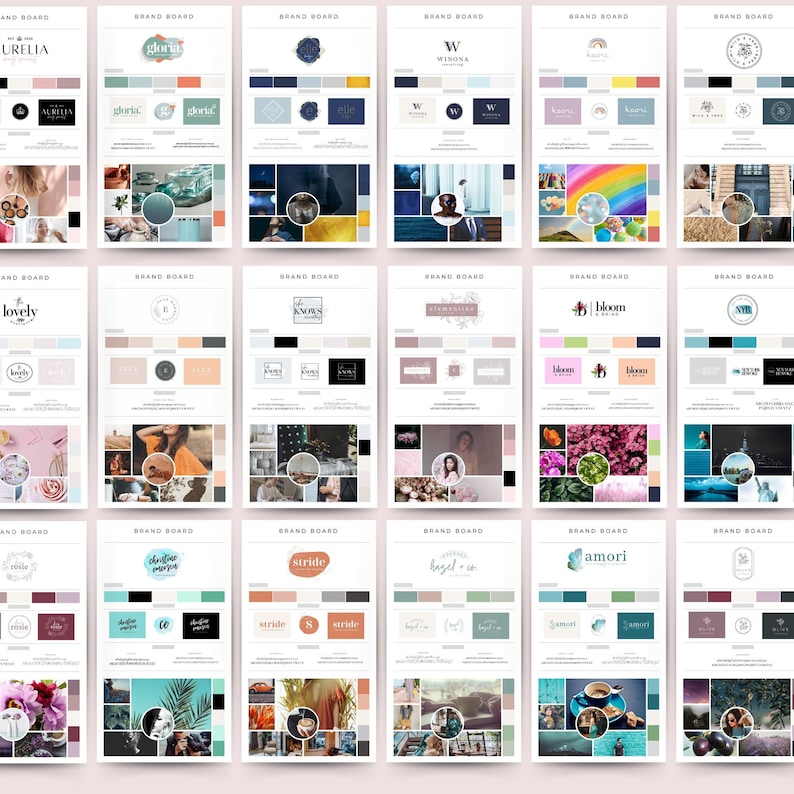 Lyxigt varumärkeskit, varumärkestavlalogotyp, gör-det-själv-varumärkeskit, företagsvarumärkeskit, gör-det-själv-logotypdesigner, moodboard, redigerbar Canva-mall bild 5
