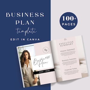 New Business Plan Template, Proposal Startup Business, Etsy Business Plan, Minimal Business Workbook, Side Hustle, Editable Canva, PDF