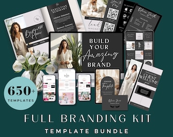 Branding Starter Kit, Brand Guidelines Canva Template, Full Business Starter Package, Brand Bundle, Branding Design, Custom Branding Logo