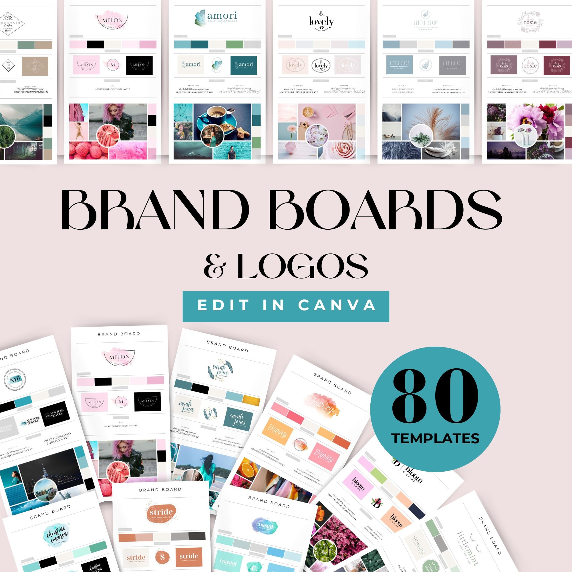 Luxury Branding Kit, Brand Board Logo, DIY Branding Kit, Business Branding Kit, DIY Logo Designs, Mood Board, Editable Canva Template