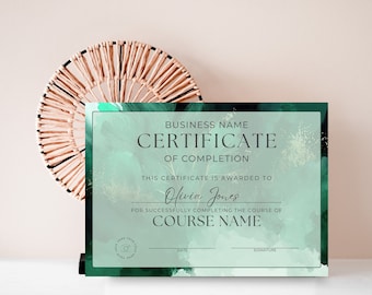 Certificate of Completion INSTANT DOWNLOAD DIY Course Achievement Training Canva Template, Certified Participation Beauty Lashes Nails Hair