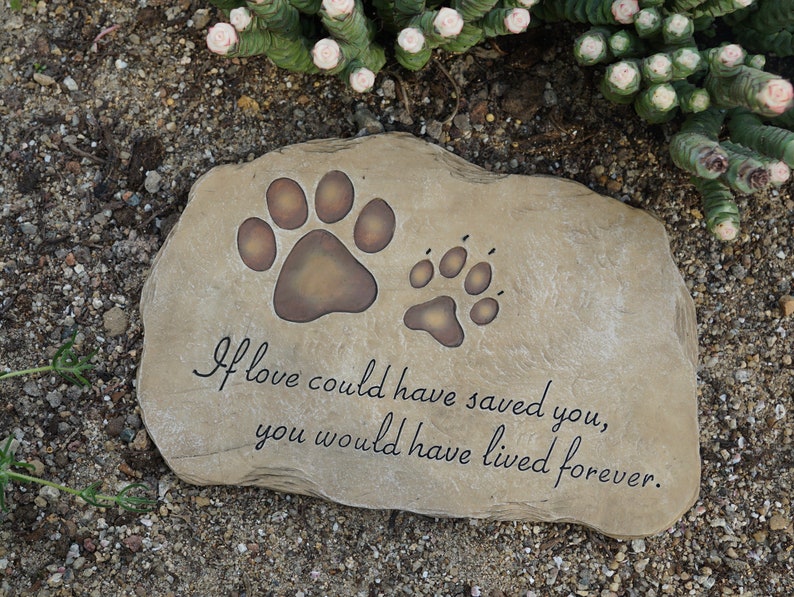 Personalized Pet Dog Memorial Stone,dog Paw Print Tombstone With