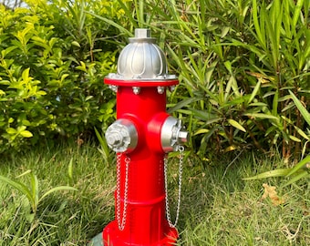 Fake Fire Hydrant for Dogs to Peed on, Dog Fire Hydrant Pee Post Training Tool,14.5"Backyard Decor Outdoor Statues Firefighter Gifts for Men