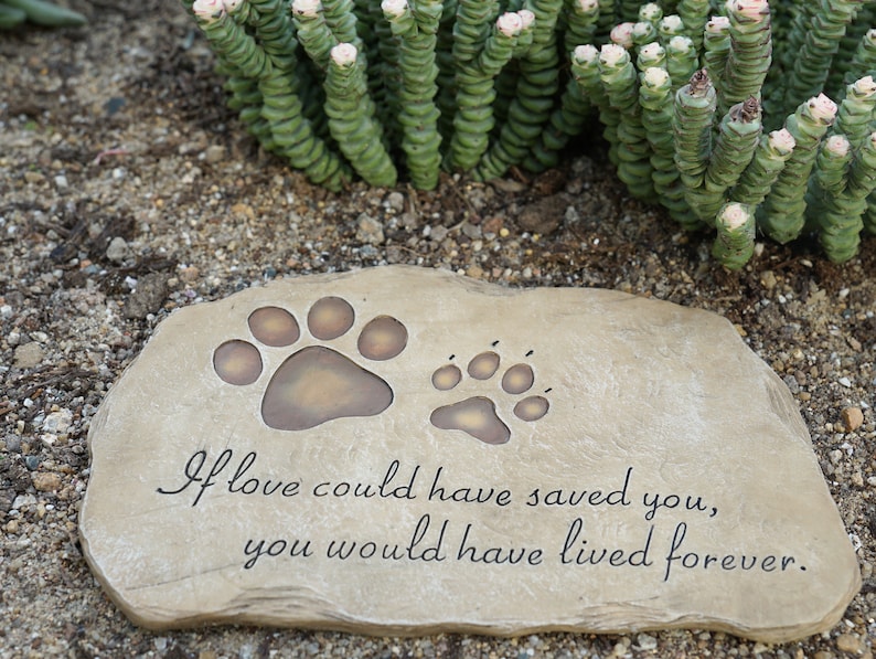 Personalized Pet Dog Memorial Stone,dog Paw Print Tombstone With