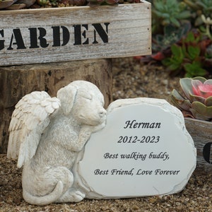 Personalized Cat Angel Pet Memorial Grave Marker Statue Engraved with Any Message,Cat Pet Tombstone Memorial Garden Stones, Gift for Pet Cat