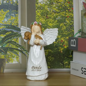Custom Angel Holding a Dog Memorial Gifts for Loss of Dog Sympathy Gift - Dog Bereavement Gifts, Dog Passing Away Gifts -Dog Angel Figurines
