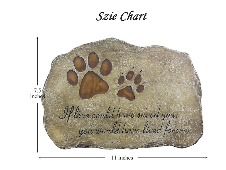 Personalized Pet Dog Memorial Stone,dog Paw Print Tombstone With