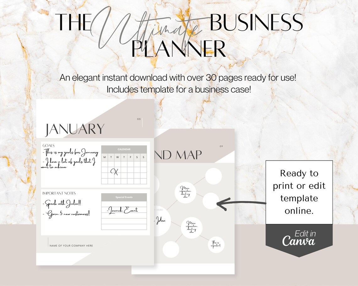 Business Planner Printable Business Planner PDF Business - Etsy