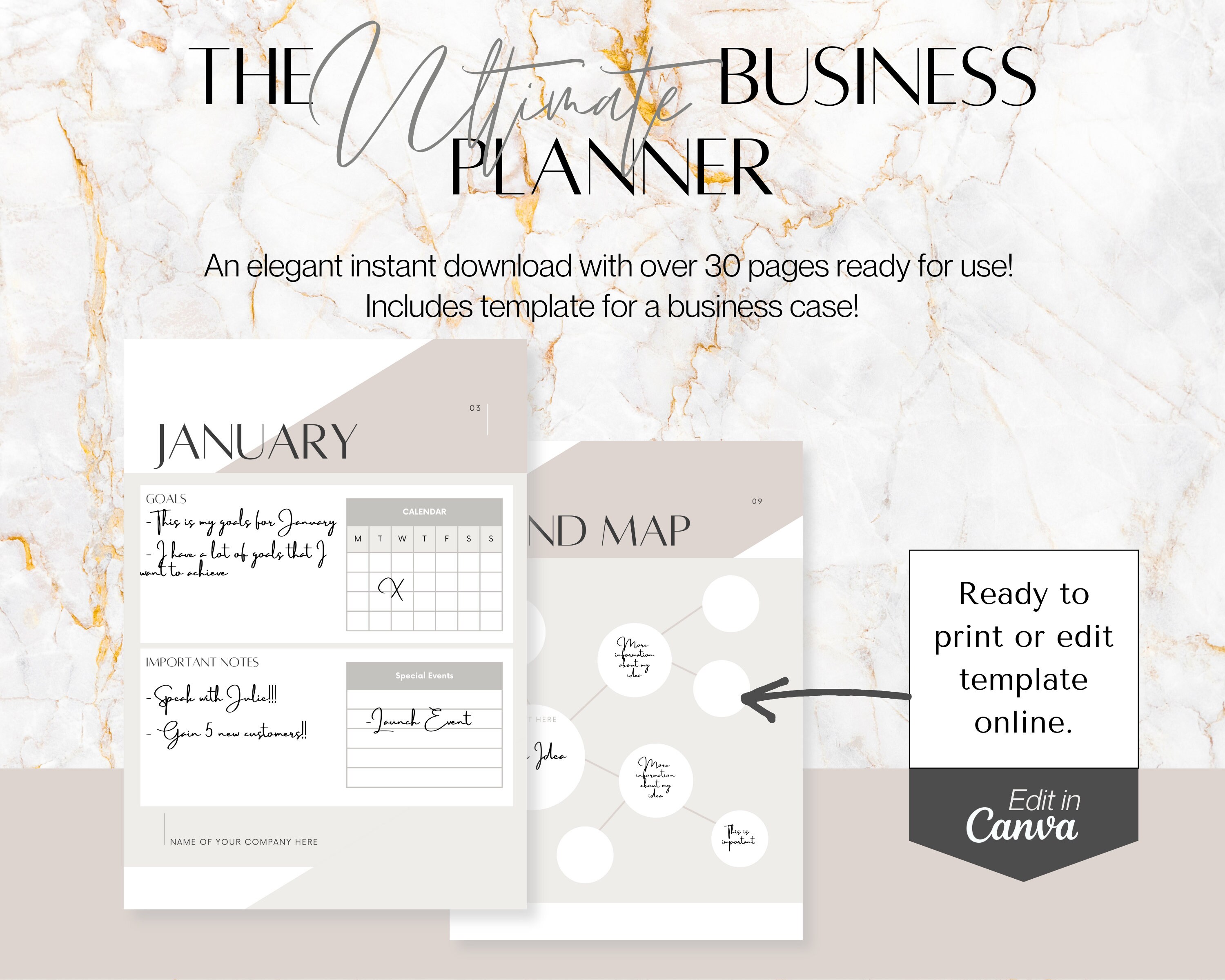 Business Planner Printable Business Planner PDF Business - Etsy