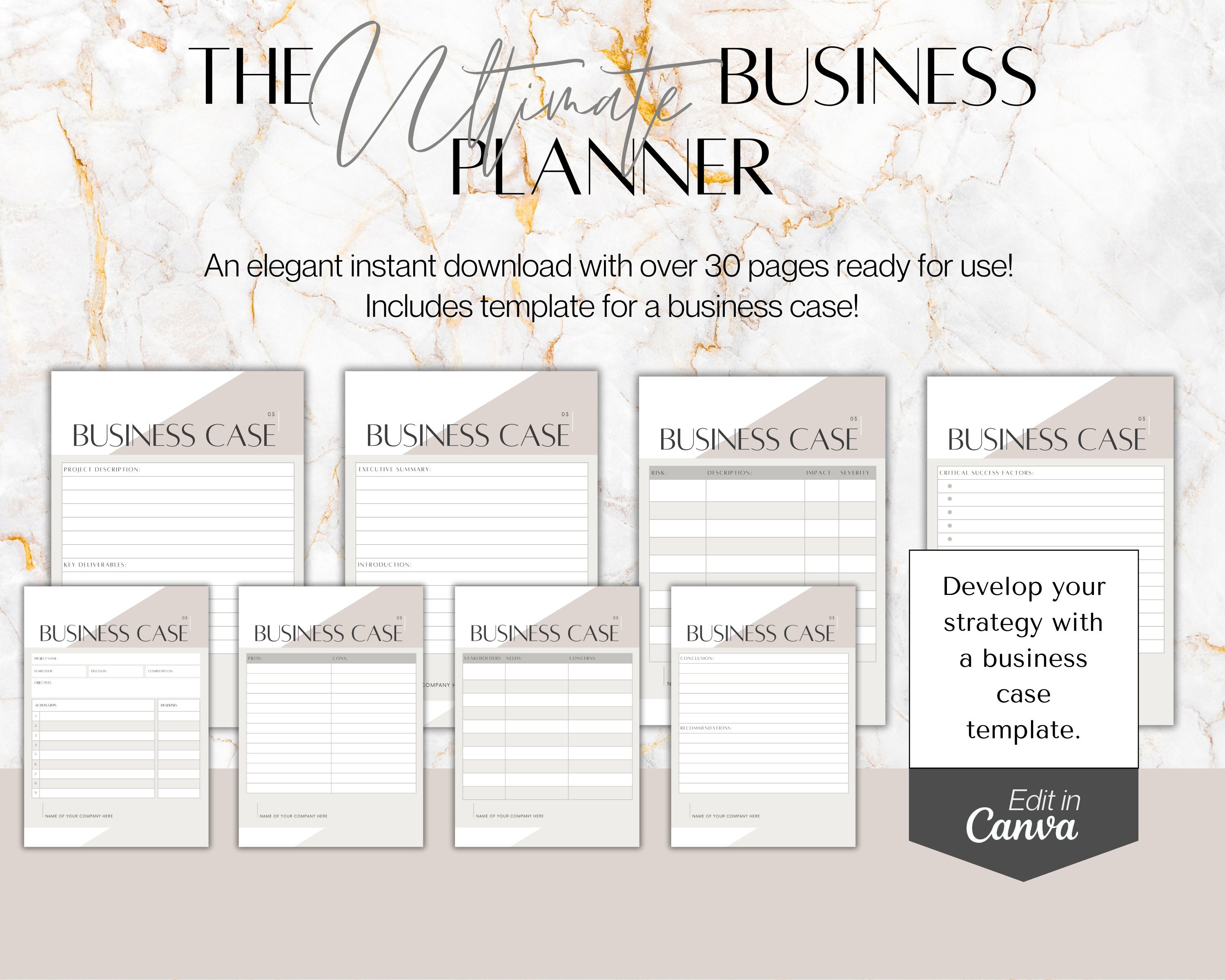 Business Planner Printable Business Planner PDF Business - Etsy