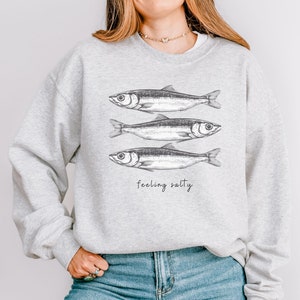 Sardines Tinned Fish Fisherman Aesthetic Crewneck Sweatshirt Coastal Aesthetic Sea Food Lover Gift Portugal Sweatshirt Nautical Sweatshirt