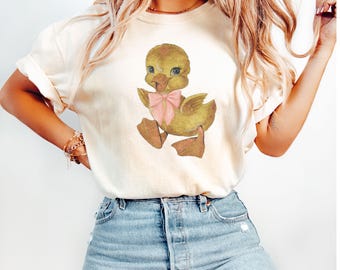 Vintage Coquette Duck Comfort Colors Shirt Duck Mom Shirt Duck Gifts Farm Animal Shirt Retro Duck Shirt Vintage Shirt