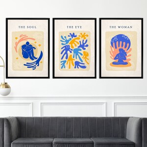 Henri Matisse Gallery wall art Set Of 3 Print, Flower Market Living Room Wall Décor, Matisse Exhibition Art, Mid Century Modern Art Poster