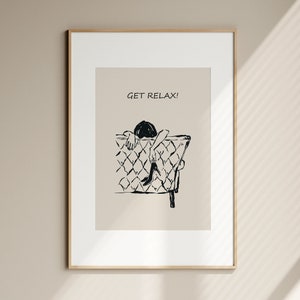 Vintage Woman Bathtub Art Print Relax in Style High Heels Girls Minimalist Bathroom Wall Decor Funny Retro Bathroom Poster Digital Download