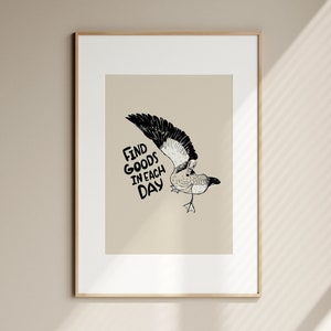 Funny Beach Seagull Print Retro Ocean Wall Art Cute Seagull Poster Vintage Nautical Beach House Quotes Coastal Home Decor Digital Download
