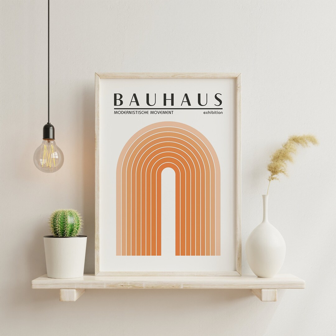 Bauhaus Art Exhibition Poster Orange Bauhaus Abstract Artwork Print ...