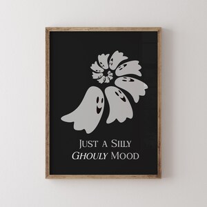 Cute Ghost Wall Art Print Funny Halloween Wall Art Spooky Home Decor Quirky Halloween Quotes Poster Retro Halloween Prints Digital Download