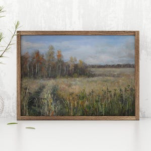 Vintage Autumn Painting Printable Moody Fall Landscape Prints Earthy Toned Rustic Farmhouse Wall Art Decor Authentic Autumn Digital Download