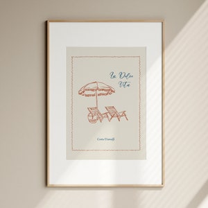 La Dolce Vita Drucke Vintage italienischen Sommer Küsten Wand Kunst Druck Das süße Leben Italien Zitat Poster Positive Vibes Dekor Digitaler Download