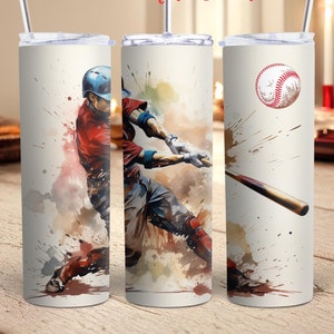 Baseball Tumbler Sports Skinny Tumbler Wrap Personalized Baseball Straight Tumbler Sport Sublimation Design Baseball Player Tumbler PNG