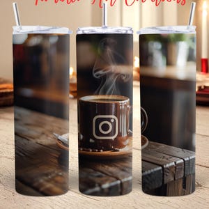 Social Media Tumbler Wrap 20 oz Skinny Tumbler PNG Influencer Tumbler Wraps Sublimation Designs Gift for Content Creator Tumbler Wrap