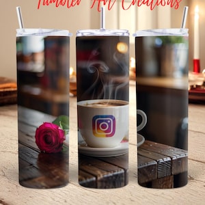 Social Media Tumbler Wrap 20 oz Skinny Tumbler PNG Influencer Tumbler Wraps Sublimation Design Gift for Content Creator Tumbler Wrap