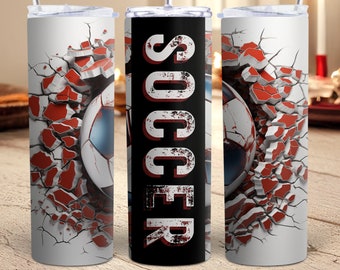 Grunge Soccer Tumbler Soccer Tumbler Wrap PNG Split Soccer Ball Tumbler Sublimation Football Sayings Tumbler Wraps Soccer Lover 20 oz
