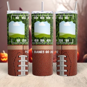 Football Tumbler Wrap 20oz Skinny Tumbler PNG Canva Photo Tumbler Plantilla Sublimación Personalizable Football Photo Wrap para Tumblers Editarlo
