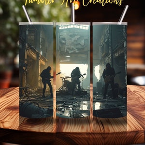 Rock Band Tumbler PNG - 20 oz Skinny Tumbler PNG - Sublimationsdesign - Digitaler Download - Grunge Rock Band - Musik Kunst PNG - Digitale Papiere