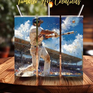 Baseball Tumbler Sports Skinny 20 oz Tumbler Wrap Custom Baseball Straight Tumbler Sport Sublimation Designs Baseball Player Tumbler PNG