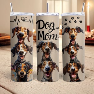Dog Mom Tumbler Wrap 20oz Skinny Tumbler Dog Tumbler PNG Sublimation Designs Dog Mom Tumbler Gift For Her Dog Mom PNG Dog Mom 4 Colors