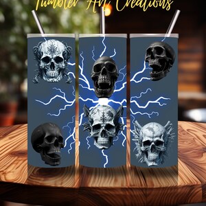 Gothic Skull Tumbler Wrap 20 oz Skinny Tumbler Gothic Tumbler Wrap Tumbler Sublimation Designs Custom Skull Pattern Tumbler Wrap Add a Name