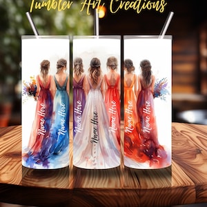Bridal Tumbler Wrap 20oz Skinny Tumbler Wedding Tumbler Wrap Tumbler Sublimation Designs  Watercolor Bridal Tumbler Wrap Gift From Bride