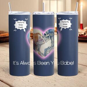 Gothic Couple 20oz Skinny Tumbler PNG Freaky Love Tumbler Wrap Tumbler Sublimation Designs Digital Gothic  Art PNG Mug Art Skeletons In Love