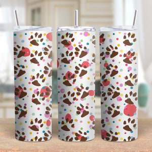 Dog Paws Tumbler PNG 20 oz Skinny Tumbler PNG Dog Tumbler Wrap Dog Tumbler PNG Sublimation Designs Download Digital Paper Mug Wrap Set of 3