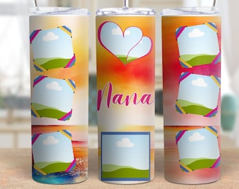 Personalizowany Photo Tumbler Wrap 20 oz Skinny Tumbler Wrap Canva Template Tumbler Wrap Personalizowany projekt sublimacji Wrap Cyfrowy papier