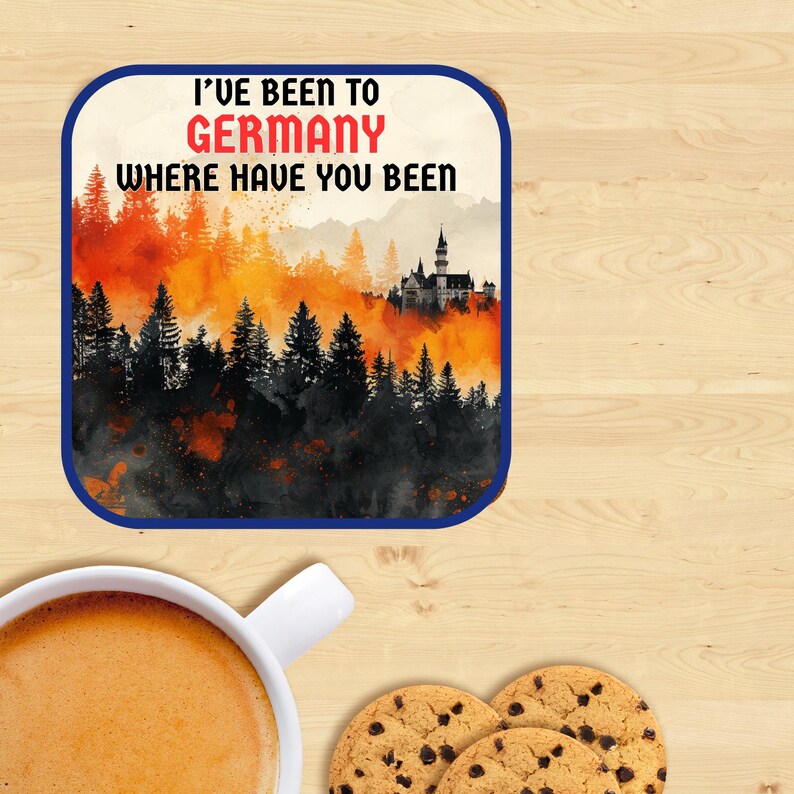 Germany Vacation, 20 Oz Skinny Tumbler Wrap, PNG, Sublimation Designs