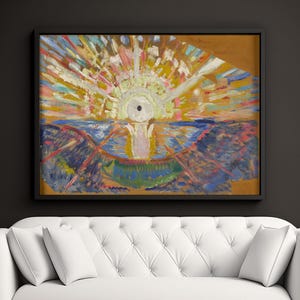 Art mural toile Edward Munch le soleil, art mural Edward Munch, art toile Solenintro, impression sur toile Edward Munch, affiche Edward Munch Sun