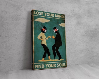Lose Your Mind Find Your Soul Retro Poster, Musician Girl Canvas Wall Decor, Music Vintage Poster, Gift for Music Lovers