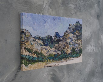 Vincent Van Gogh Painting Mountains at Saint-Remy Classic Art Print Van Gogh Canvas Fine Art Print Landscape Wall Art
