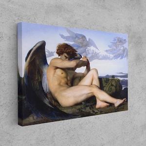 Alexandre Cabanel, impression sur toile ange déchu, décoration murale classique, reproduction d'art, peinture ange