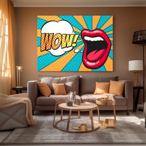 Graffiti Wow Canvas Wall Art, Pop Art Wow Canvas Print, Artistic Wow Art, Wow Wall Decor, Wow Canvas Print, Wow Home Decor, Canvas Decor